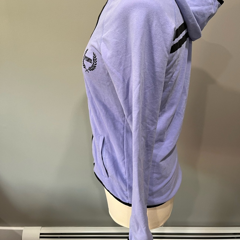 Victoria’s Secret PINK Asymmetrical‎ Full Zip Jacket Hoodie Lavender - Picture 5 of 9